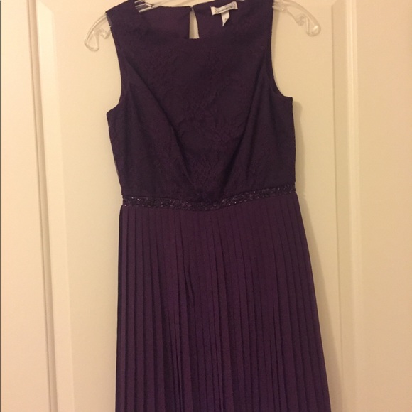 Dresses & Skirts - Purple Lace and Pleats Mini Dress